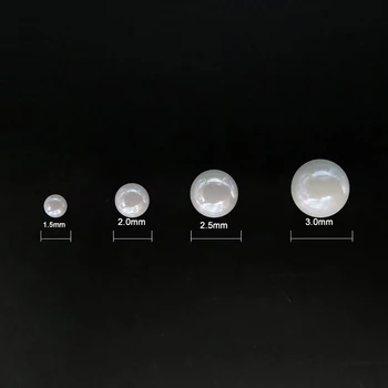 Pirštu Angelas 10000Pcs 1,5 mm-4mm Smėlio spalvos/Baltos Spalvos ABS Pusė Raundo Nagų Perlai 3D Perlas Karoliukai 