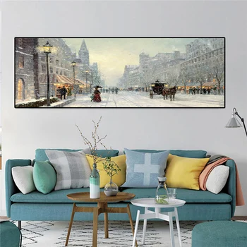 Plakatas ant sienos skandinaviško stiliaus kambarį apdailos nuotraukų meno drobė plakatus spausdina gatvės kraštovaizdžio cuadro sienų tapyba
