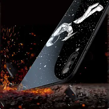Planetos Kosmonautas Atveju Xiaomi Redmi Pastaba 8 9 7 6 Pro 8T K20 K30 Mi Pastaba 10 9 T 8 Pro SE A3 A2 Lite 6X F1 Grūdintas Stiklas Atgal