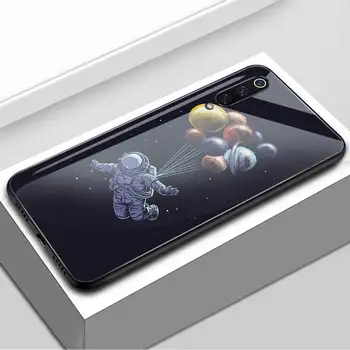 Planetos Kosmonautas Atveju Xiaomi Redmi Pastaba 8 9 7 6 Pro 8T K20 K30 Mi Pastaba 10 9 T 8 Pro SE A3 A2 Lite 6X F1 Grūdintas Stiklas Atgal