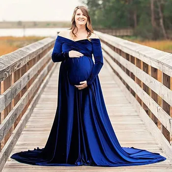 Pleuche Motinystės Suknelės Už Nuotrauką Šaudyti Drabužius Nėštumo Suknelė Fotografijos Motinystės Fotografija Rekvizitai Nėščioms Moterims