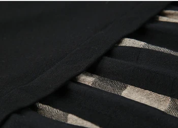Plius Dydis Medvilnės Kratinys Moterų Suknelė 2020 M. Rudenį ilgomis Rankovėmis O-Kaklo Mados Ponios Negabaritinių Midi Shirtdress D08931K