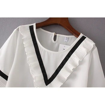 Plius Dydis XL-3XL Moterų Šifono T-marškinėliai trumpomis Rankovėmis Vasaros Viršūnes Negabaritinių Viršų