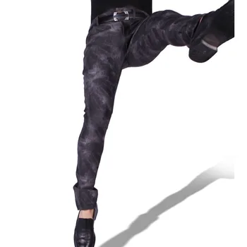 Plius Dydžio Plonos Vilnos Žiemos Kelnės Vyrams Kamufliažas PU Odos Pieštuku Ziajać Moto Streetwear Pantalon Homme Boycon Kelnės Clubwear