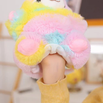 Pliušinis žaislas spalva alpaka raminantis ventriloquist mielas gyvūnų vertus, lėlių, žaislų pirštinės skudurines lėlės piršto aktyvūs vaikai dovana gimtadienio