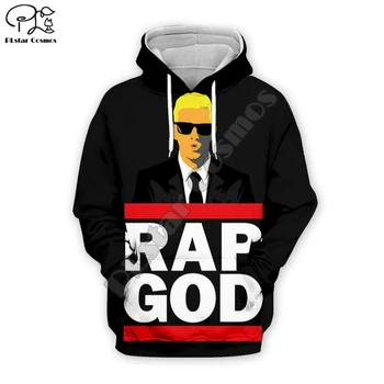PLstar Kosmosas Reperis Dievas Eminem Dainininkas Juokinga Puloveris Vyras/Moteris Tracksuit Streetwear Palaidinukė 3DPrint HipHop Atsitiktinis Hoodies A3