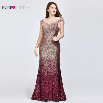 Plus Size 2020 Prom Dresses Ilgai Kada nors Gana EP08999 Seksualus Undinė Blizgučiais Sparkle Raudona Promenadzie Suknelė Elegantiškas ypatinga Proga Suknelės