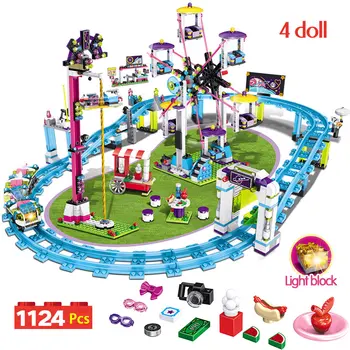Plytos Suderinamus Draugų Pramogų Parkas Blokai kalnelius Paveikslas Modelis, Žaislai Hobbie Vaikų Mergaičių Kalėdų Dovanos