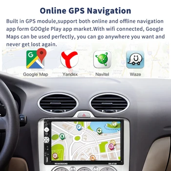 Podofo 2din Andriod 8.1 Automobilio Radijo daugialypės terpės Grotuvas, GPS Navigacija, Bluetooth, Garso Wifi USB FM MirrorLink 7