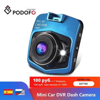Podofo Mini Automobilių DVR Kamera, Dashcam FHD 1080P Video Registrator Diktofonas, G-sensorius Naktinio Matymo Brūkšnys Cam Automobilio Video Registrator
