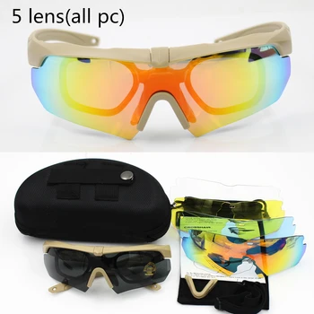 Poliarizuoti aukštos kokybės akiniai nuo saulės TR-90 karinės akiniai,5lens neperšaunamos Kariuomenės Taktinių akinių ,šaudymo akiniai