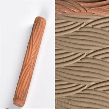 Polimero molis tekstūros, lapus, medieną, sukti smeigtukai keramikos įrankiai speleo grandymo įrankio Roll Paspaudus Spausdinimo Tekstūros Keramikos įrankiai