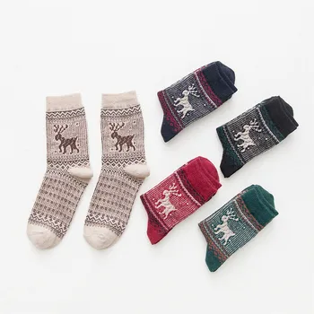 Populiariausių rudens ir žiemos vyrų ir moterų vilnos ir triušio 's plaukų kojinės puikus briedžių kelių spalvų