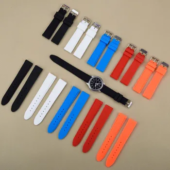 Populiarus Dizainas, Vintage Minkštas Ekologiškas Juodas Raudonas Silikoninis Watchband Laikrodžių Dirželiai 18mm 20mm 22mm Skirtingų spalvų, 24mm