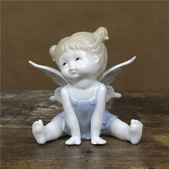 Porceliano Drugelis Pasakų Pav Keramikos Darbalaukio Sprite Mergina Miniatiūriniai Animacijos Personažas Rankdarbių Ornamentu Dekoro Priedai