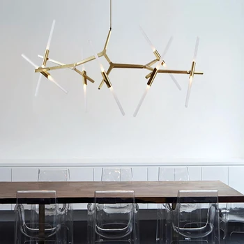 Post modernios medžio šaką liustra dizaineris Šiaurės led šviestuvo medžio šakutės restoranas liustra Gyvenimo kambario, Miegamasis lempos