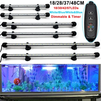 Povandeninis LED Šviesos Akvariumas Žuvų Bakas Light Laikmatis su Auto On/Off White & Blue Stick Žuvų Bakas 3 Šviesos Režimas, šviesos srautą galima reguliuoti D30
