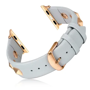 Prabanga Kniedės Stiliaus Odinis Watchband Apple Watch Band Serijos 5 4 3 2 1 Apyrankę Vyrų/Moterų Dirželis 40mm 44mm 38mm 42mm