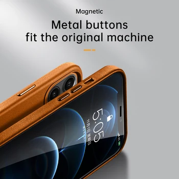Prabanga MagSafe Magnetinio Originali Odinis dėklas Iphone 12 12pro 12mini 12promax Belaidžio Įkrovimo Dangtelis, skirtas 