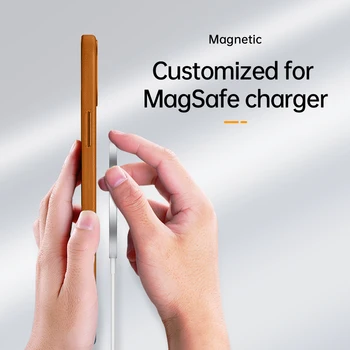 Prabanga MagSafe Magnetinio Originali Odinis dėklas Iphone 12 12pro 12mini 12promax Belaidžio Įkrovimo Dangtelis, skirtas 