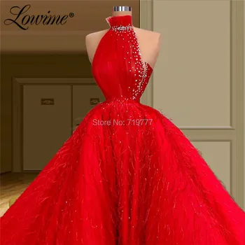 Prabanga Plunksnos Raudoną Vakarinę Suknelę Artimųjų Rytų Arabų Šalis, Chalatai Užsakymą Linijos, Ilgai Prom Dresses Garsenybių Suknelės 2021