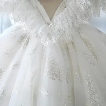 Prabangių Gėlių mergaičių Suknelės Nėriniai Kutas Princess Gimtadienio Suknelė Off Peties Balta Šventosios Komunijos Suknelė Mergaitėms Vestidos L324