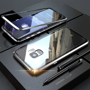 Prabangus Magnetinis Telefono dėklas Samsung Galaxy S10 Plius Padengti s S8 8 Pastaba sFor 
