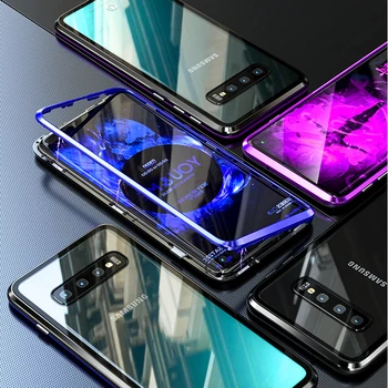 Prabangus Magnetinis Telefono dėklas Samsung Galaxy S10 Plius Padengti s S8 8 Pastaba sFor 