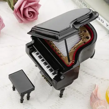 Prabangus Mediniai Mini Piano Modelio Ekranas Apdailos Namų Kavos Miniatiūrų Rodymas Modelis Ryškus Geriausia Dovana, Namų Puošybai