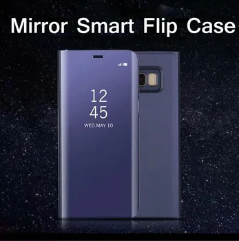 Prabangus Veidrodis, Flip Case For Galaxy S8 Atveju Clear View 