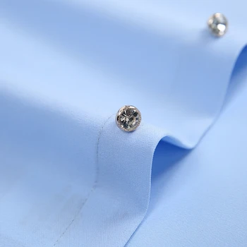 Prabangūs vyriški Diamond Mygtuką Kietas Suknelė Marškinių Kišenėje-mažiau Ruožas Atsitiktinis Standartas-tinka Patogiai Minkšta Plona ilgomis Rankovėmis Marškinėliai