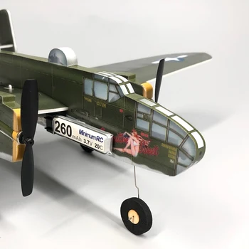 Pradedantysis Elektros MinimumRC B-25 Mitchell Bombonešio Sparnų ilgis 360mm Micro 3CH modelių Kūrimo RC Lėktuvo Rinkinys Su Dual Motor