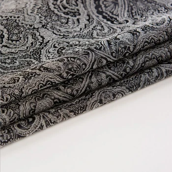 Prancūzija, importuotų juoda žakardo gobelenas satino, 3D žakardo brokatas audinio suknelė pagalvėlė padengti užuolaidų kratinys 114cm plotis