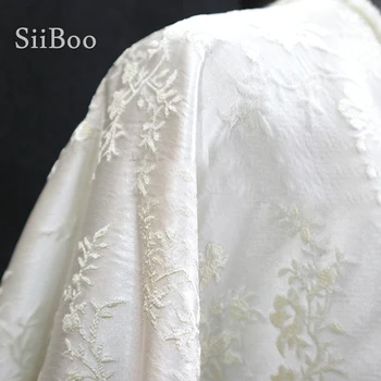 Prancūzijos elegantiškas stilius 3D iškilumo verpalai dažyti metalo žakardo audinio lady žiemos dress striukė tela por metro telas SP5887