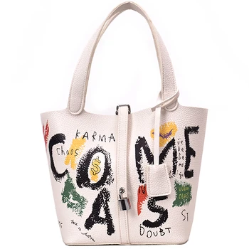 Prekės Dizaineris moterų Rankinės ir Piniginės Atsitiktinis Krepšelį Pirkinių Krepšys moterų Composite Totalizator krepšiai 2020 Grafiti Ponios ranka maišo