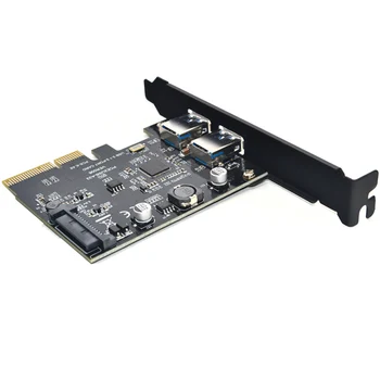 Pridėti Korteles SuperSpeed 10Gbps USB 3.1 2 Port PCI-E Express Card 15pin SATA Maitinimo Jungtis PCIE Adapteris ASM3142 Chipset USB HUB