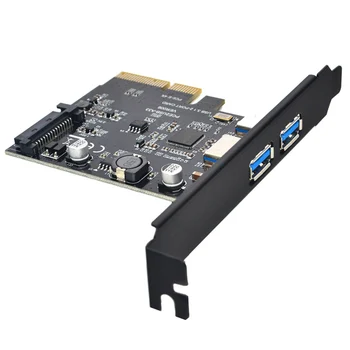 Pridėti Korteles SuperSpeed 10Gbps USB 3.1 2 Port PCI-E Express Card 15pin SATA Maitinimo Jungtis PCIE Adapteris ASM3142 Chipset USB HUB