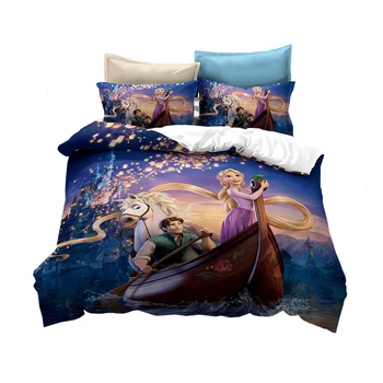 Princesė Rapunzel patalynės komplektas mergaitėms lova twin dydžio antklodė padengti vieno coverlet karalienės miegamasis dekoro vaikams, kūdikių 3d spausdinimo karalius