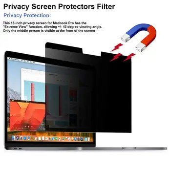 Privacy Screen Protector For MacbookPro Anti-spy Nešiojamas Apsauginės Plėvelės Minkštos TPU Privatumo Ekrano Filtras 16 colių 
