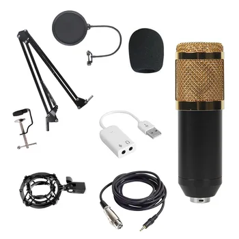 Profesinės bm 800 kondensatoriaus mikrofonas rinkinys Karaoke Laidinis mikrofonas su Mic Stand Kompiuterių Įrašymo Studijoje Braodcasting