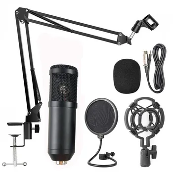 Profesinės bm 800 kondensatoriaus mikrofonas rinkinys Karaoke Laidinis mikrofonas su Mic Stand Kompiuterių Įrašymo Studijoje Braodcasting