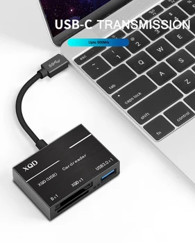 Profesinės C Tipo USB 3.0 SD SDHC Atminties Kortelė XQD Kortelių Skaitytuvą OTG Adapteris, Skirtas Macbook 500MB/S 