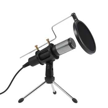 Profesinės Kondensatoriaus Mikrofonas, MikrofonStudio Įrašymo Mic Mikrofonai su Mini MIC Stand 