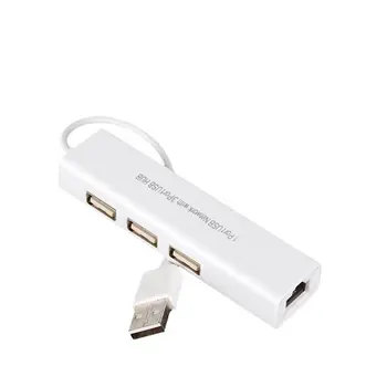 Profesinės USB į RJ45 3 jungtys USB 2.0, Ethernet RJ45 Laidinio LAN Tinklo plokštė Hub Adapteris, skirtas 