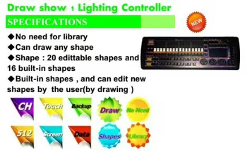 Profesionalus dj controller dmx512 vertus piešimo scenos šviesos konsolės ranka piešti apšvietimo reguliatorius nereikia libiary už dj šviesos