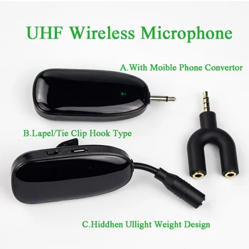 Professionel Išmaniųjų Telefonų Mic Mini Mobilusis UHF Belaidžiai Mikrofonai Įrašą Susieti Kablys Atvartas Mikrofonas Kompiuteris/Telefonas//PC