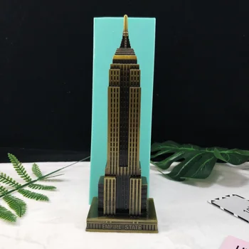 PRZY Empire State Building Silikono Formos bokštas Žvakių liejimo Formos Molio Dervos Gipso Šokolado Žvakė Pelėsių