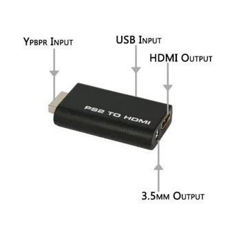 PS2 į HDMI Konverteris PS2 HD Linijos Audio Adapteris AV Įvestis HDMI Vaizdo/Garso Signalus Išvesties Kabelis PS2 HDTV Ekranas