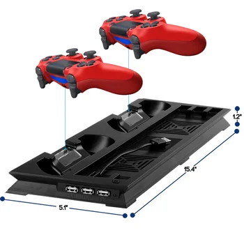 PS4 PRO Šilumos Kriaukle Bazės Vertikalus Aušintuvas Stovi Dual Controller Charging Dock For PlayStation4 Pro Konsolės Aušinimo Ventiliatorius Priedai