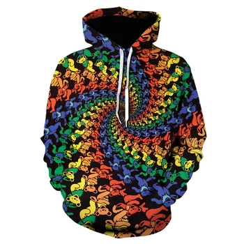 Psychedelic 3d Spausdinimo Hoodie Grafiti Meno Unisex drabužių Palaidinukė Rudens Ir Žiemos naujų Gobtuvu Palaidinukė laisvas megztinis